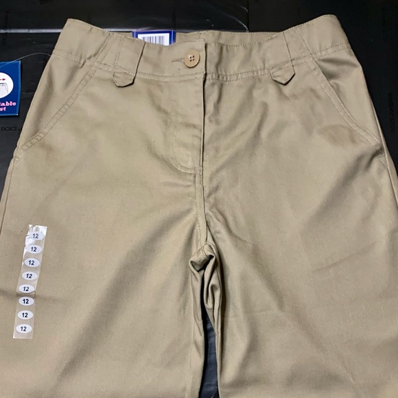 💥Universal School Uniforms 61072 Girls Low Rise Waist Pant Khaki 12💥#US6yUS7 - Picture 3 of 10